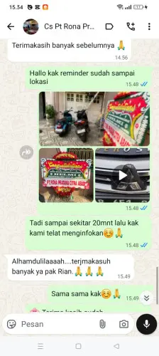 Testimonial Papan Bunga pandat